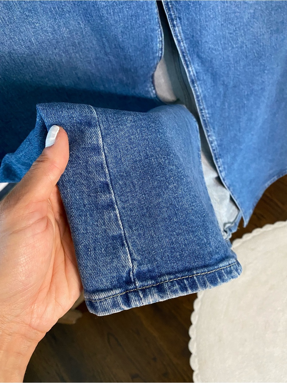 GAP Blue Denim Maxi Skirt with front Slit! 🌀 - Picture 9 of 14